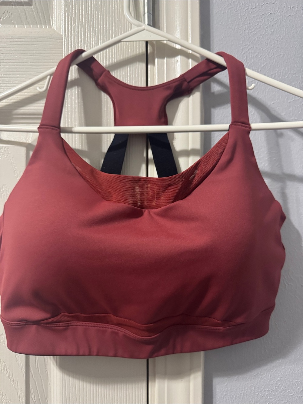 oiselle Rose-Red Racerback Sports Bra